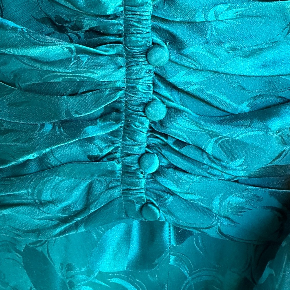 Vintage 1980’s Jade Sequin Silk Dress-6 Stunner! - Picture 6 of 7